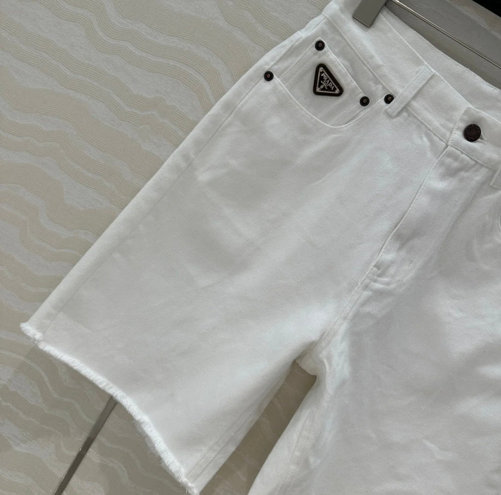 Prada Denim Short White cotton