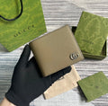GG MARMONT 11 BIFOLD WALLET IN MOCHA BROWN CALFSKIN