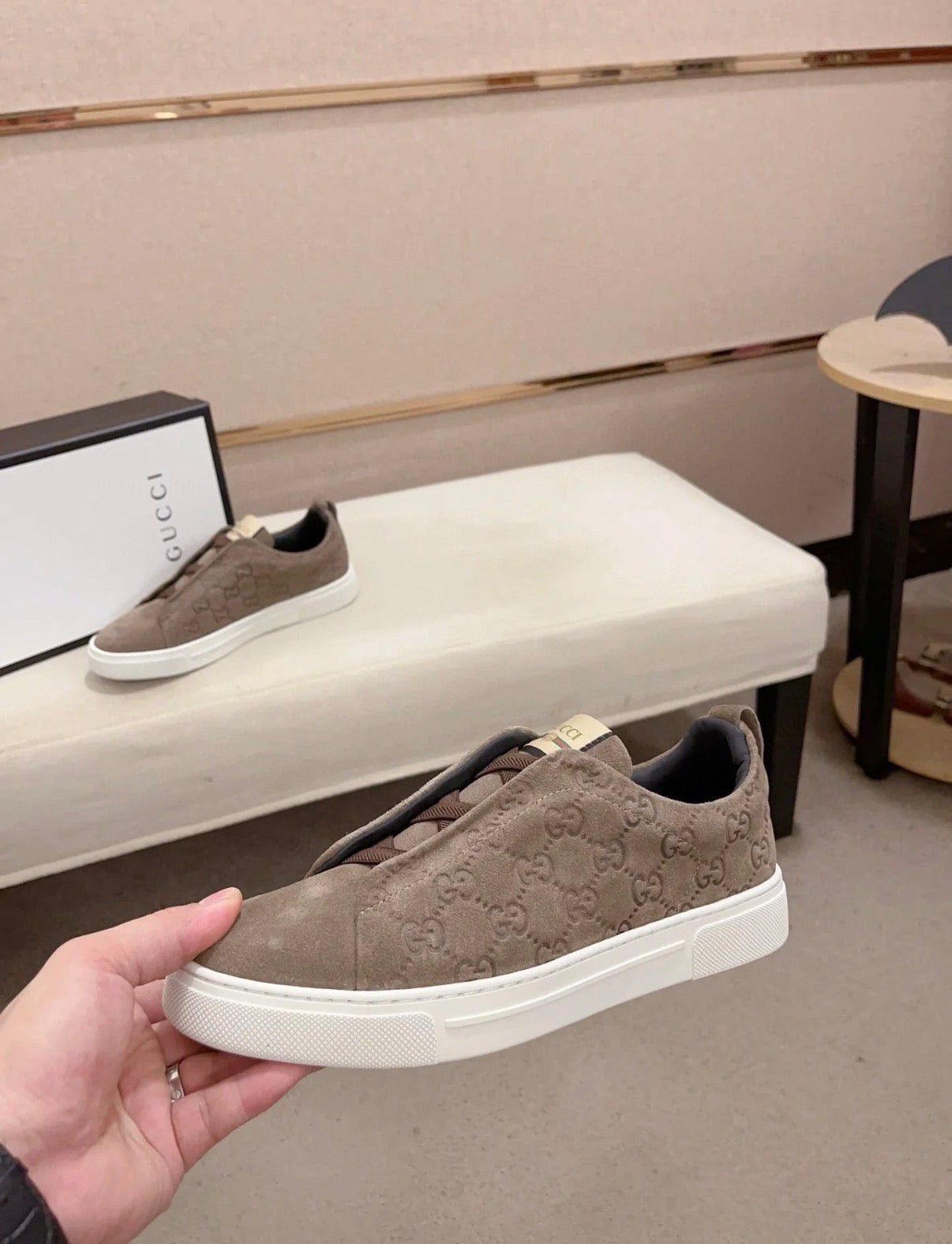 GG Men's Sneaker Brown Suede 448476