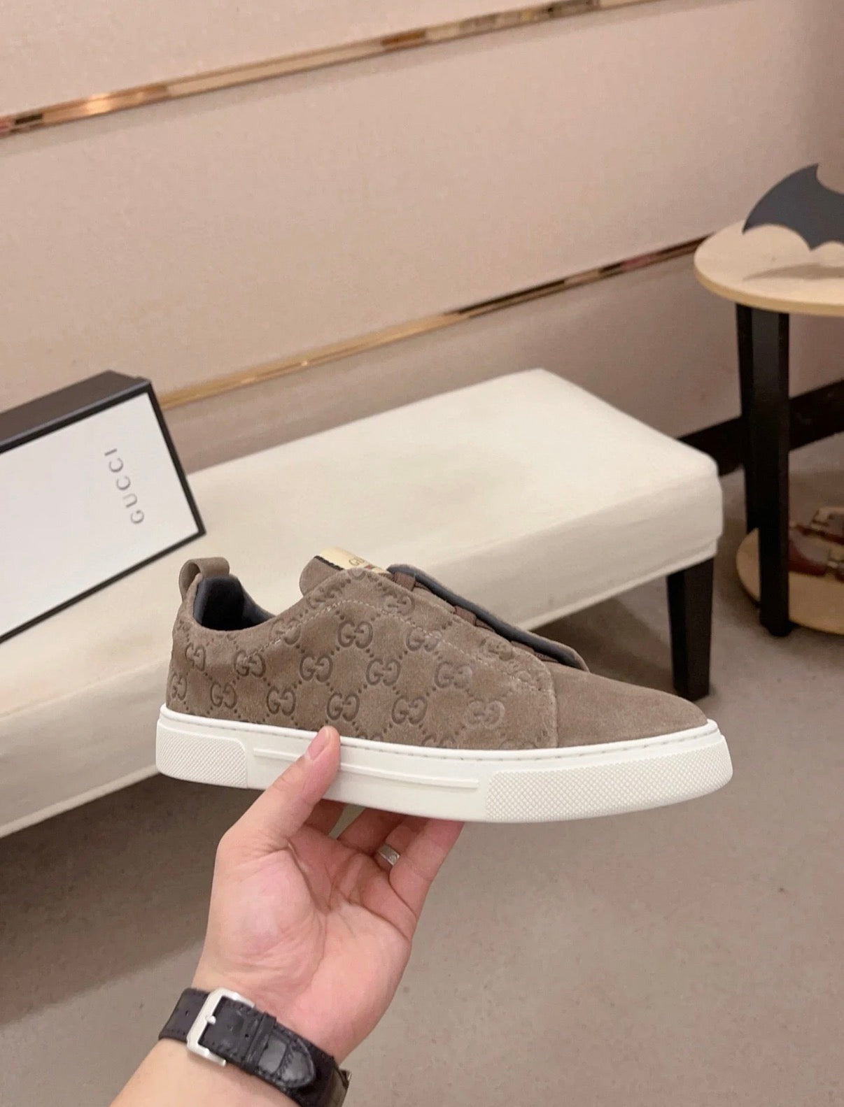 GG Men's Sneaker Brown Suede 448476